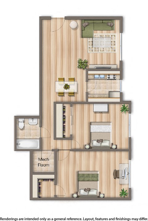 Cambridge Square apartments two bedroom floor plan